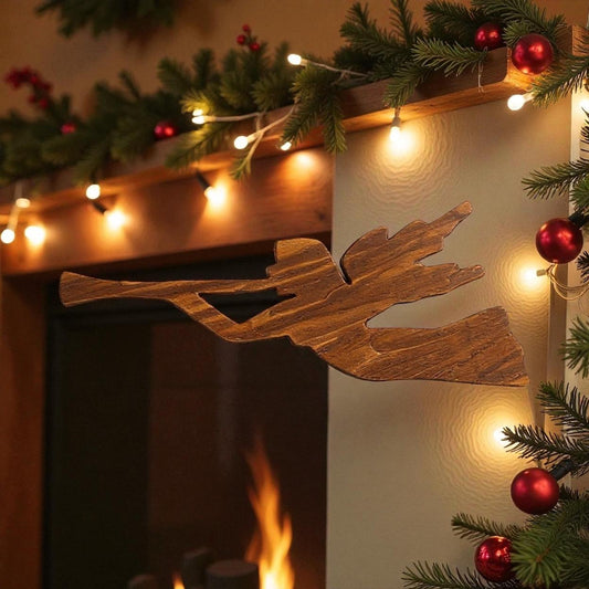 ✨ Wooden Christmas Angel – 30” x 12” Hanging Holiday Wall Décor | Handcrafted Wood Angel with Protective Finish 🎄