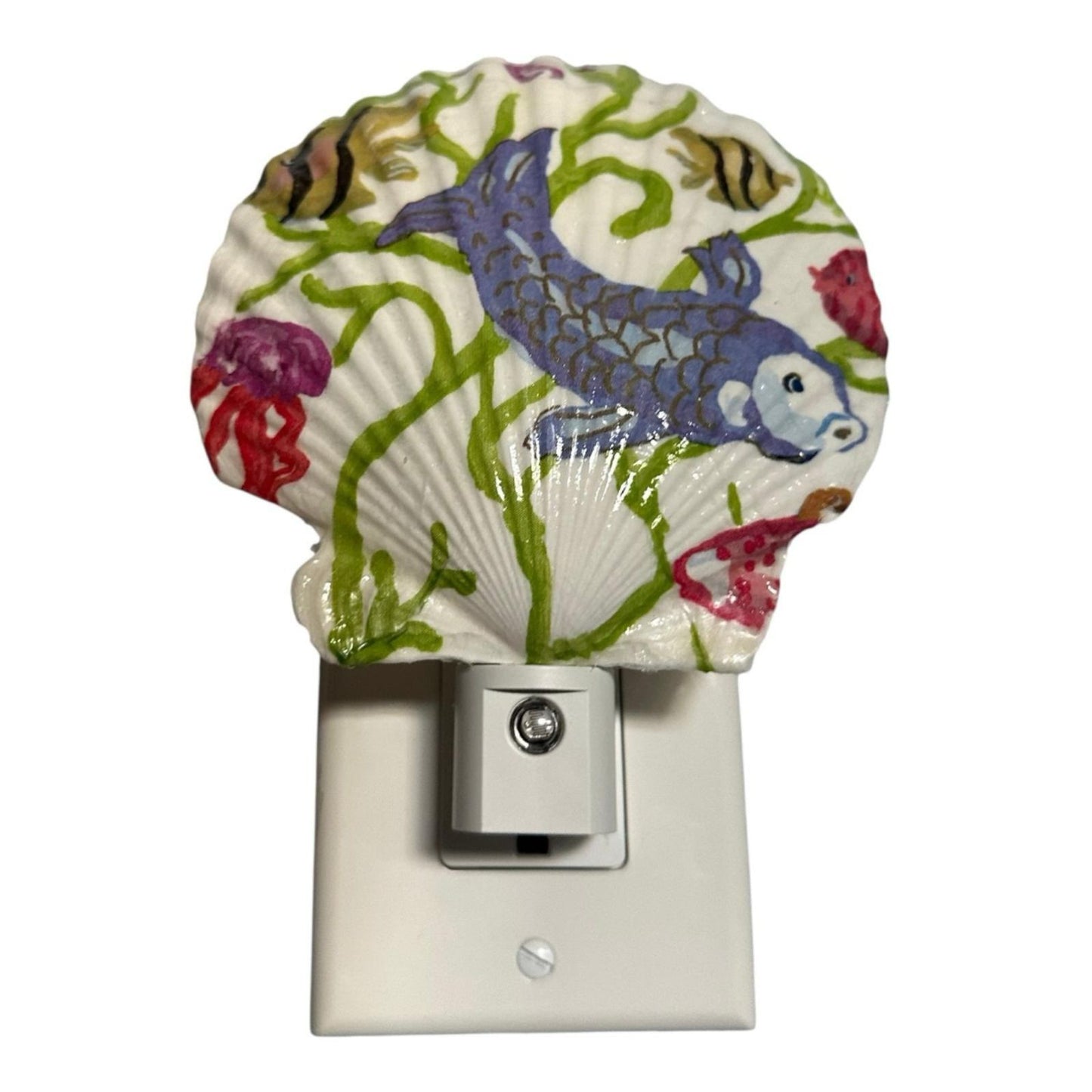 Scallop Nightlight- Sea Life- Auto Sensor LED On/Off- Nursery Nightlight
