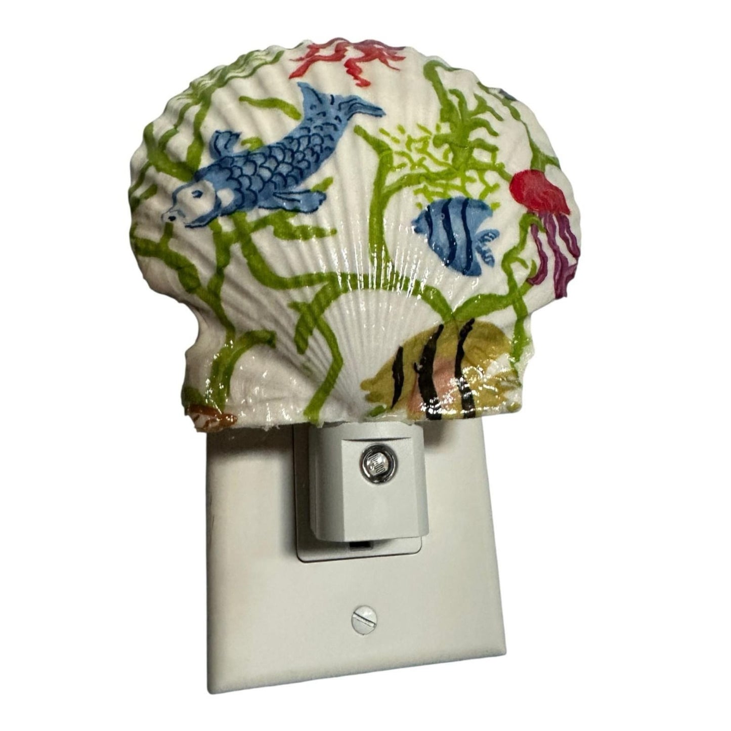 Scallop Nightlight- Sea Life- Auto Sensor LED On/Off- Nursery Nightlight