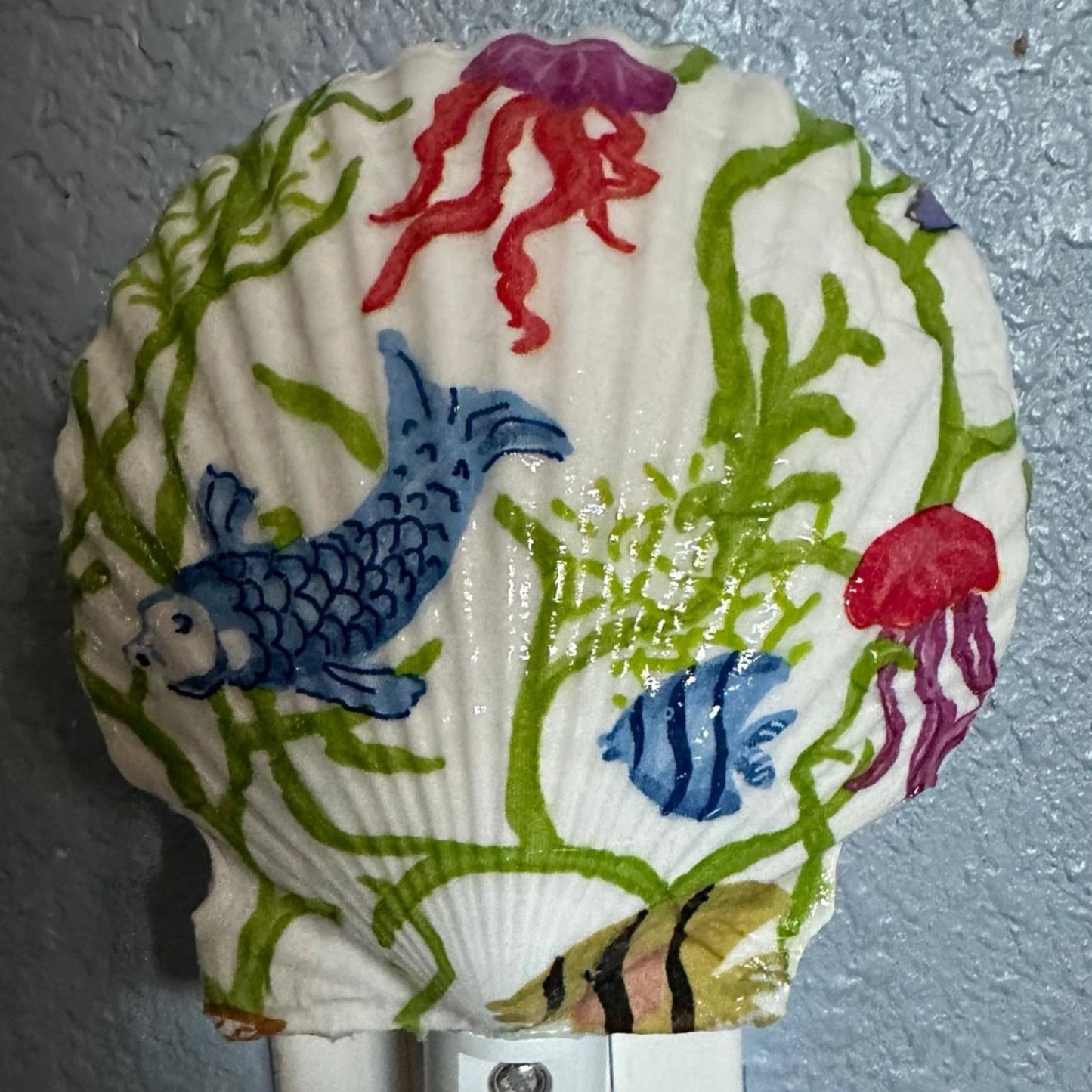 Scallop Nightlight- Sea Life- Auto Sensor LED On/Off- Nursery Nightlight