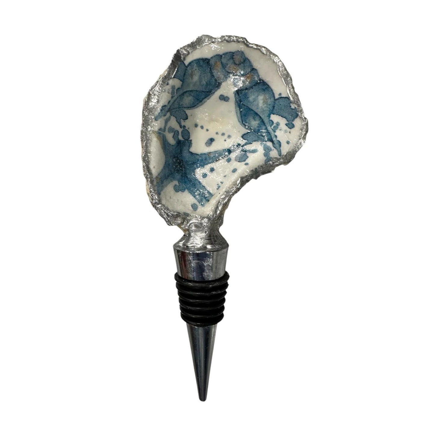 Oyster Bottle Stoppers- Silver Gilded or Natural Edge