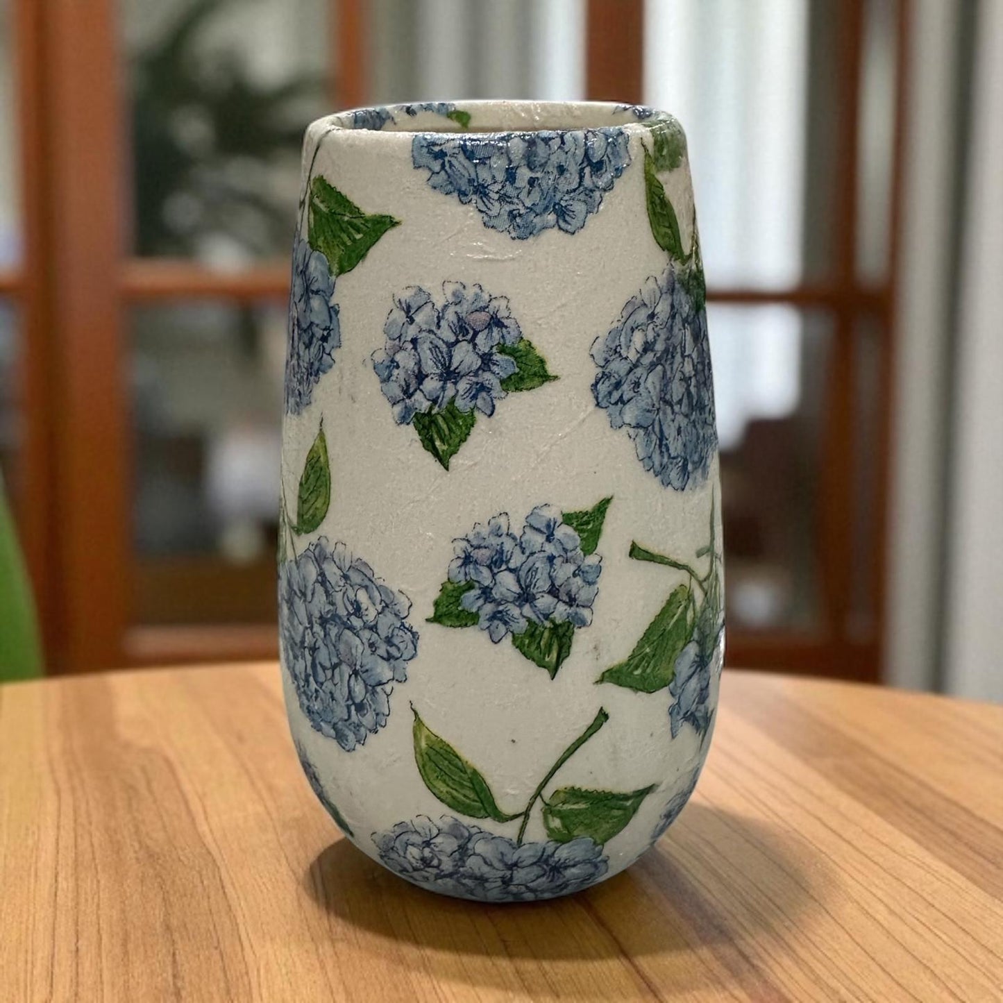 Ceramic Vase 5"- Handmade Decoupaged with Jute Cording- Choose: 3 Coastal Styles