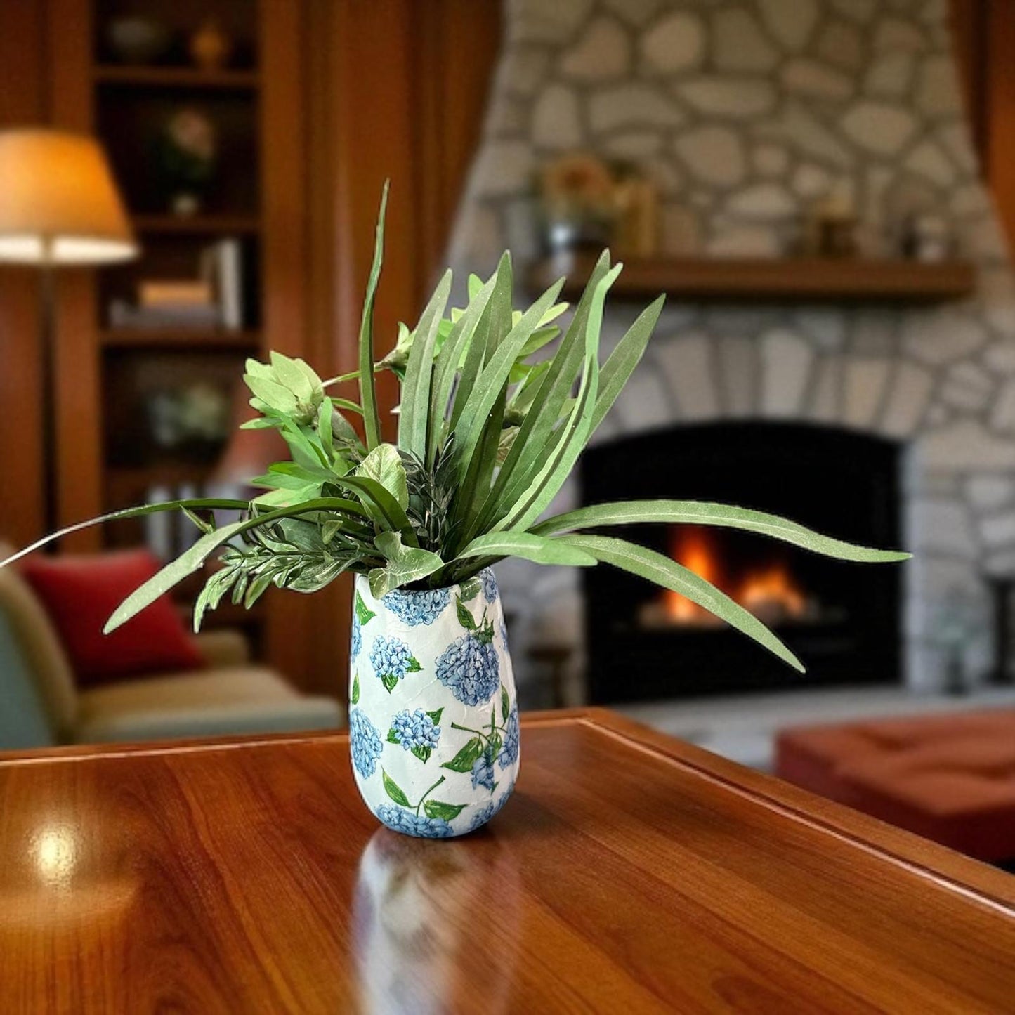 Ceramic Vase 5"- Handmade Decoupaged with Jute Cording- Choose: 3 Coastal Styles
