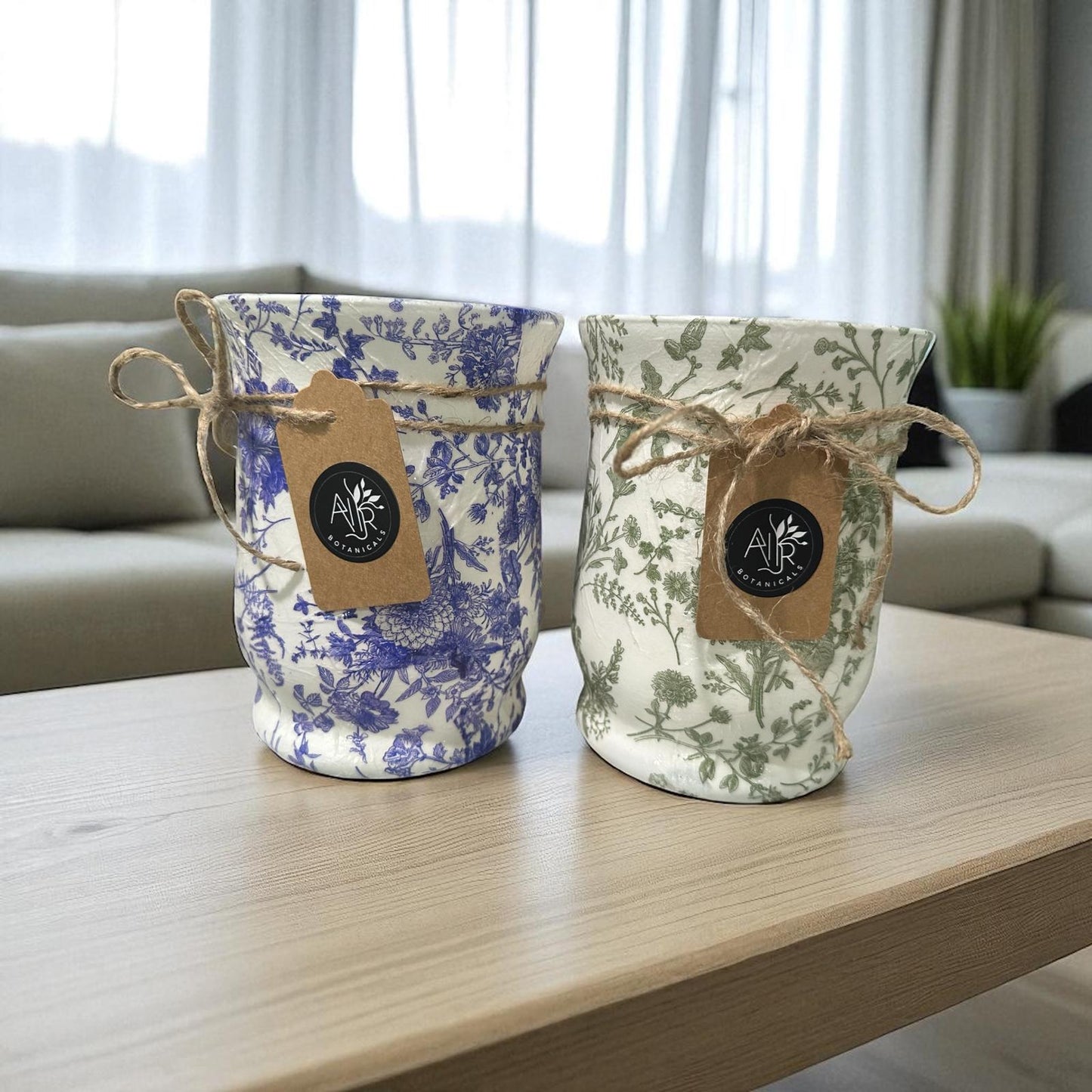 Glass Decoupage Candle Holder - Tall