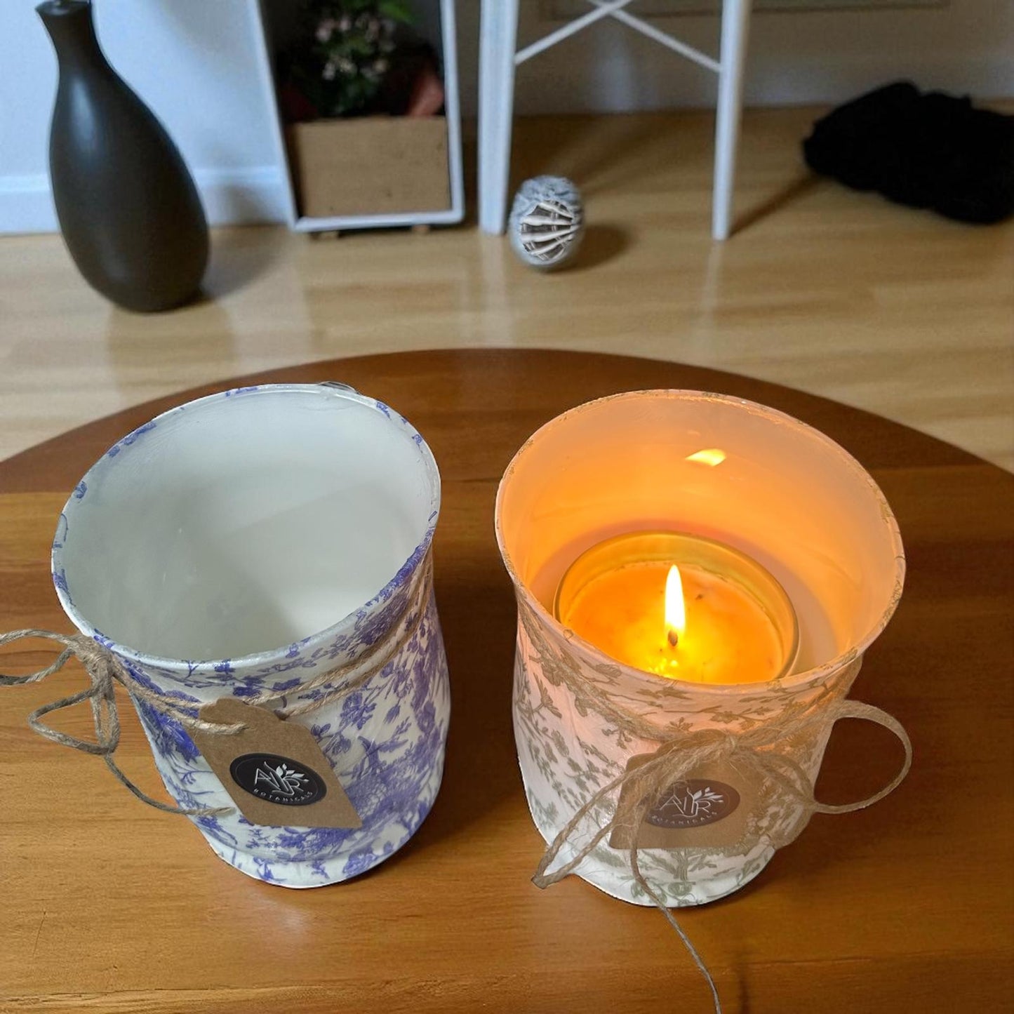 Glass Decoupage Candle Holder - Tall