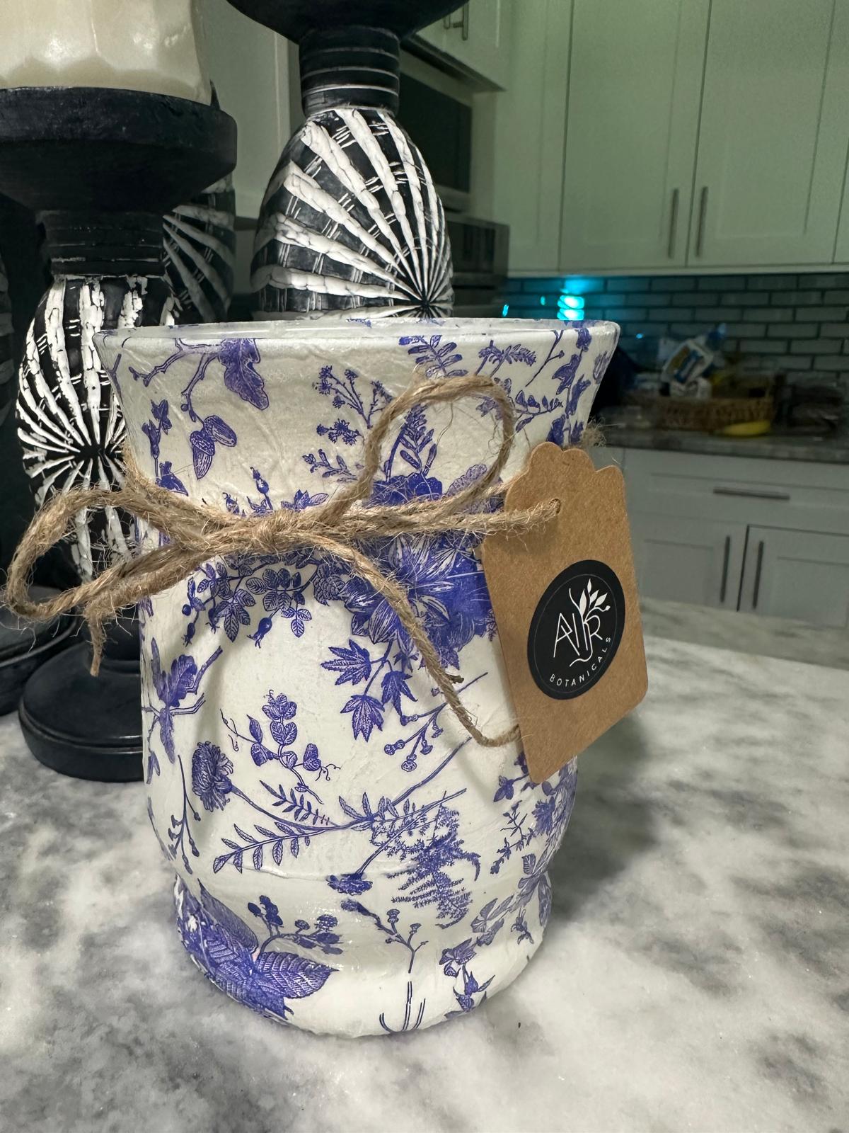 Glass Decoupage Candle Holder - Tall