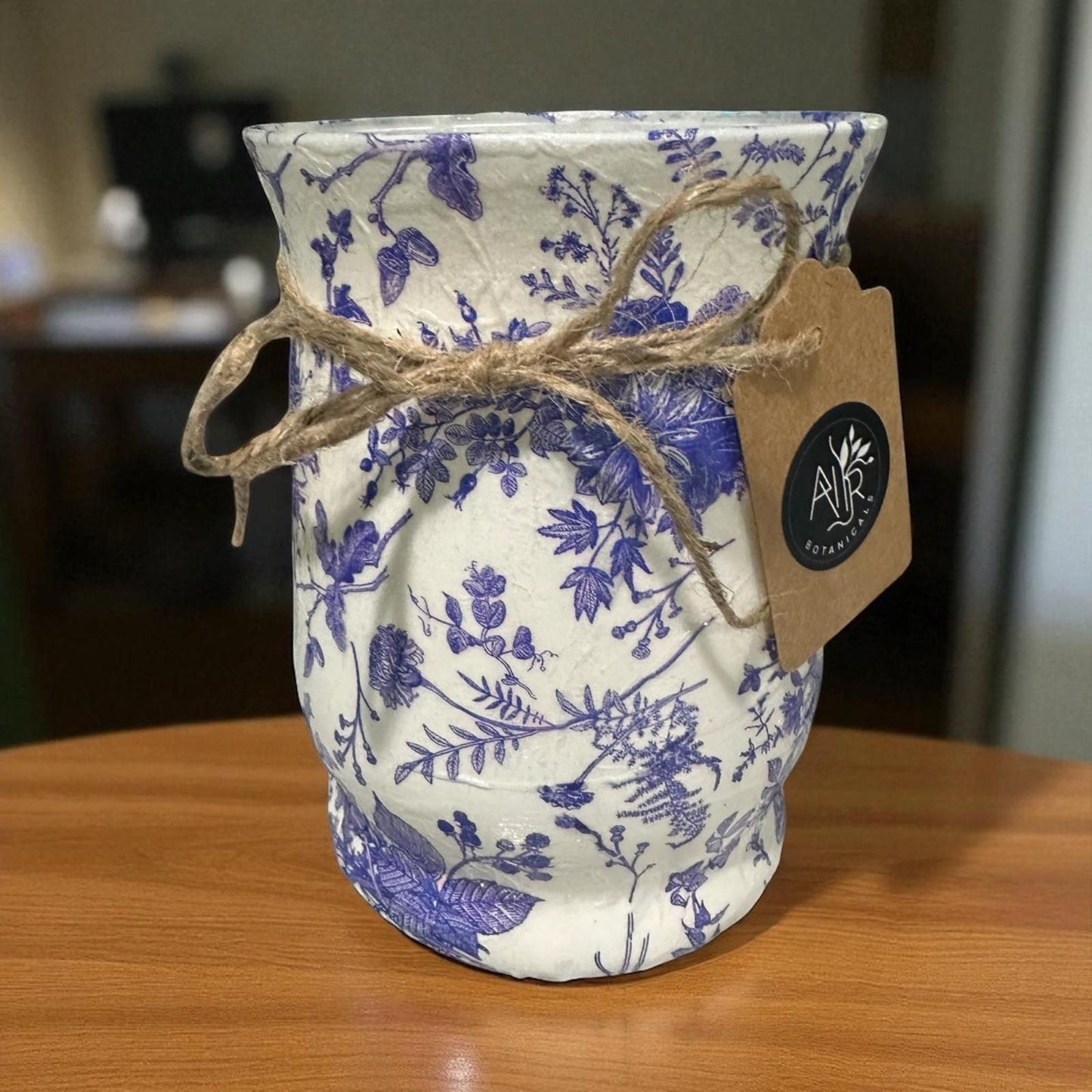 Glass Decoupage Candle Holder- Tall