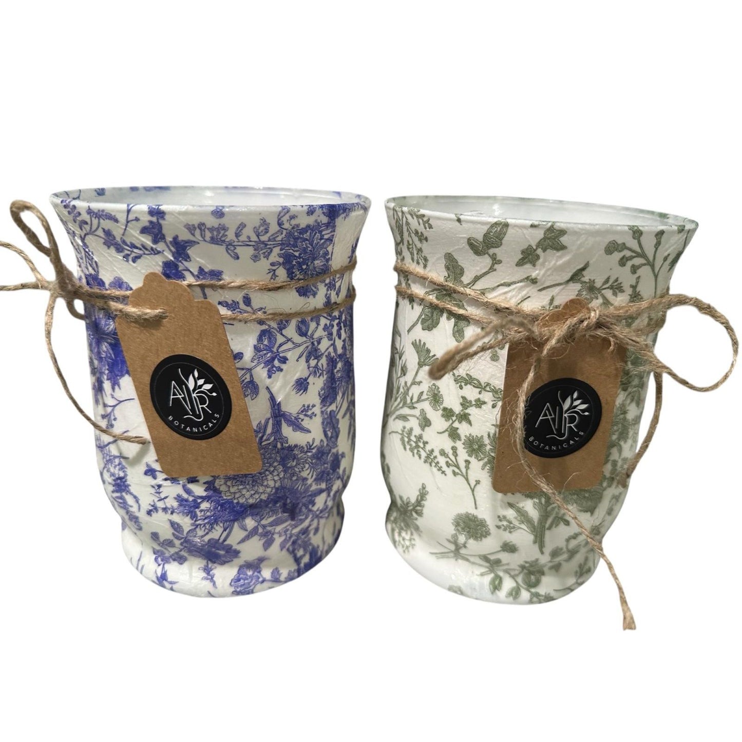 Glass Decoupage Candle Holder- Tall