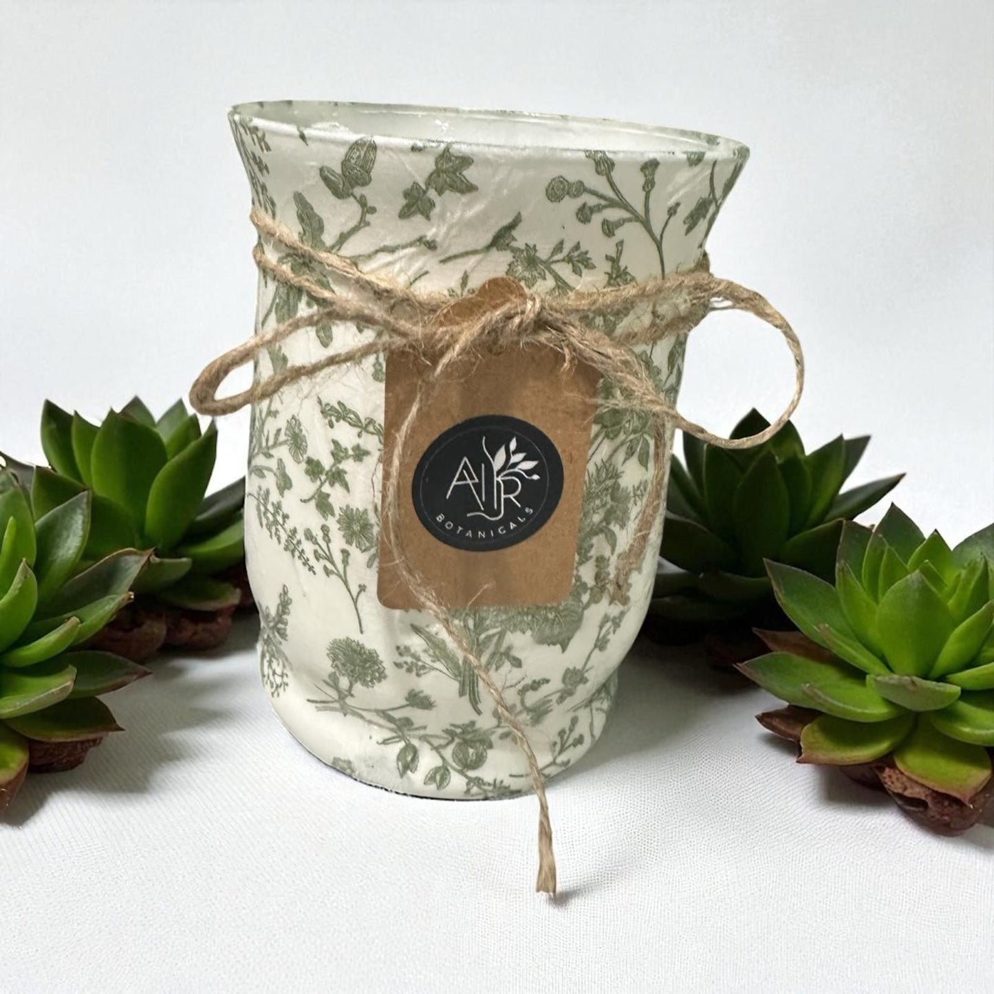 Glass Decoupage Candle Holder- Tall