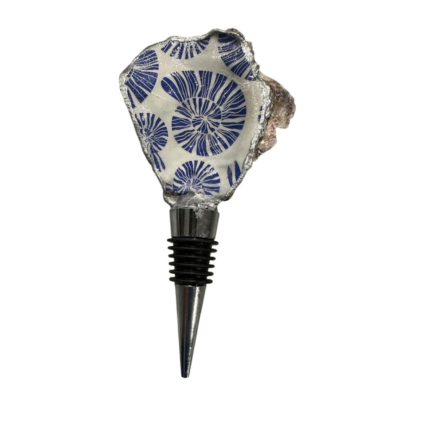 Oyster Bottle Stoppers- Silver Gilded or Natural Edge