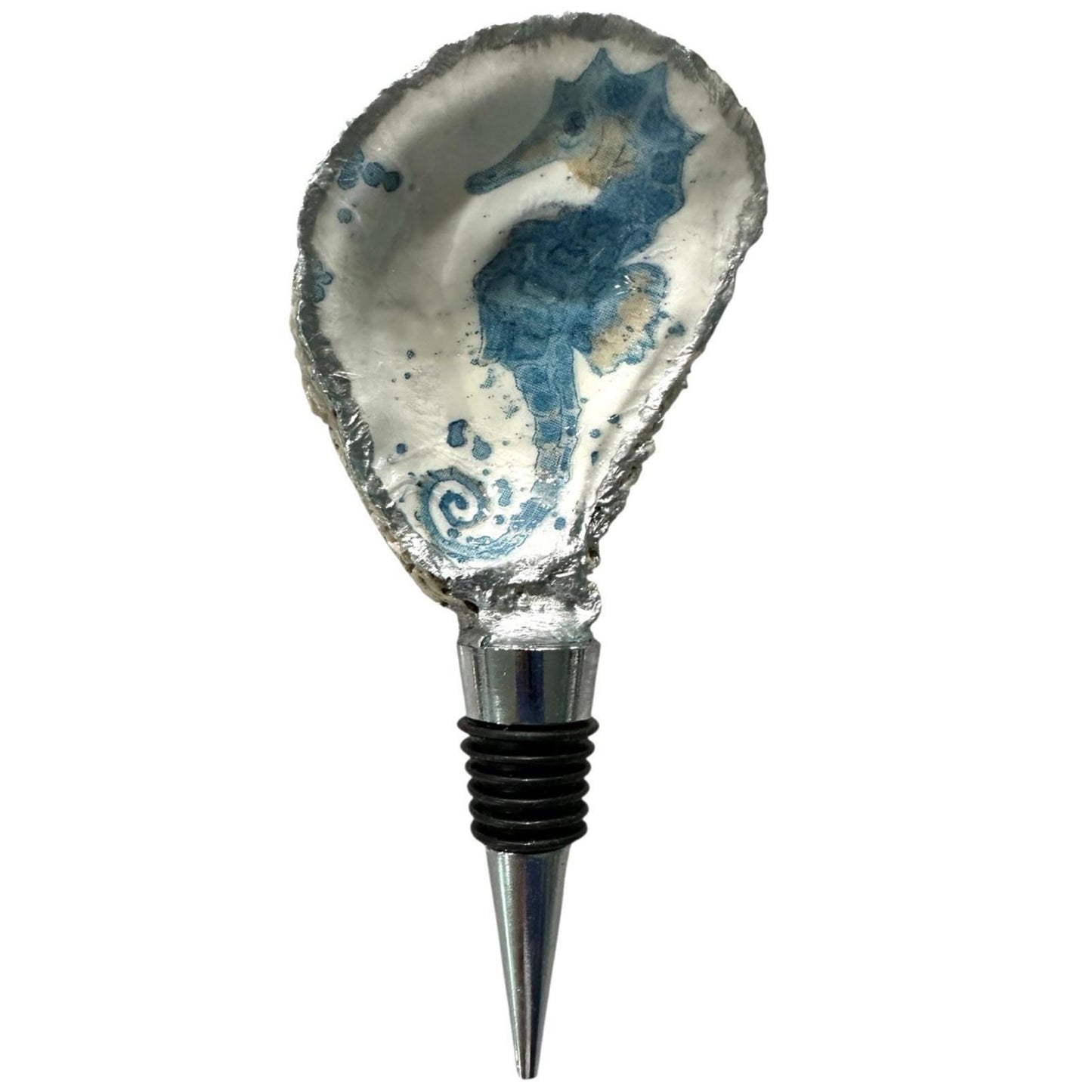 Oyster Bottle Stoppers- Silver Gilded or Natural Edge