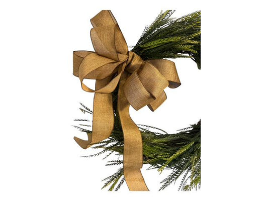 18" Grapevine & Sawgrass Greenery Wreath with Removable Bow for all Seasons – Rustic Coastal Farmhouse Door Decor – Handmade Everyday Wreath