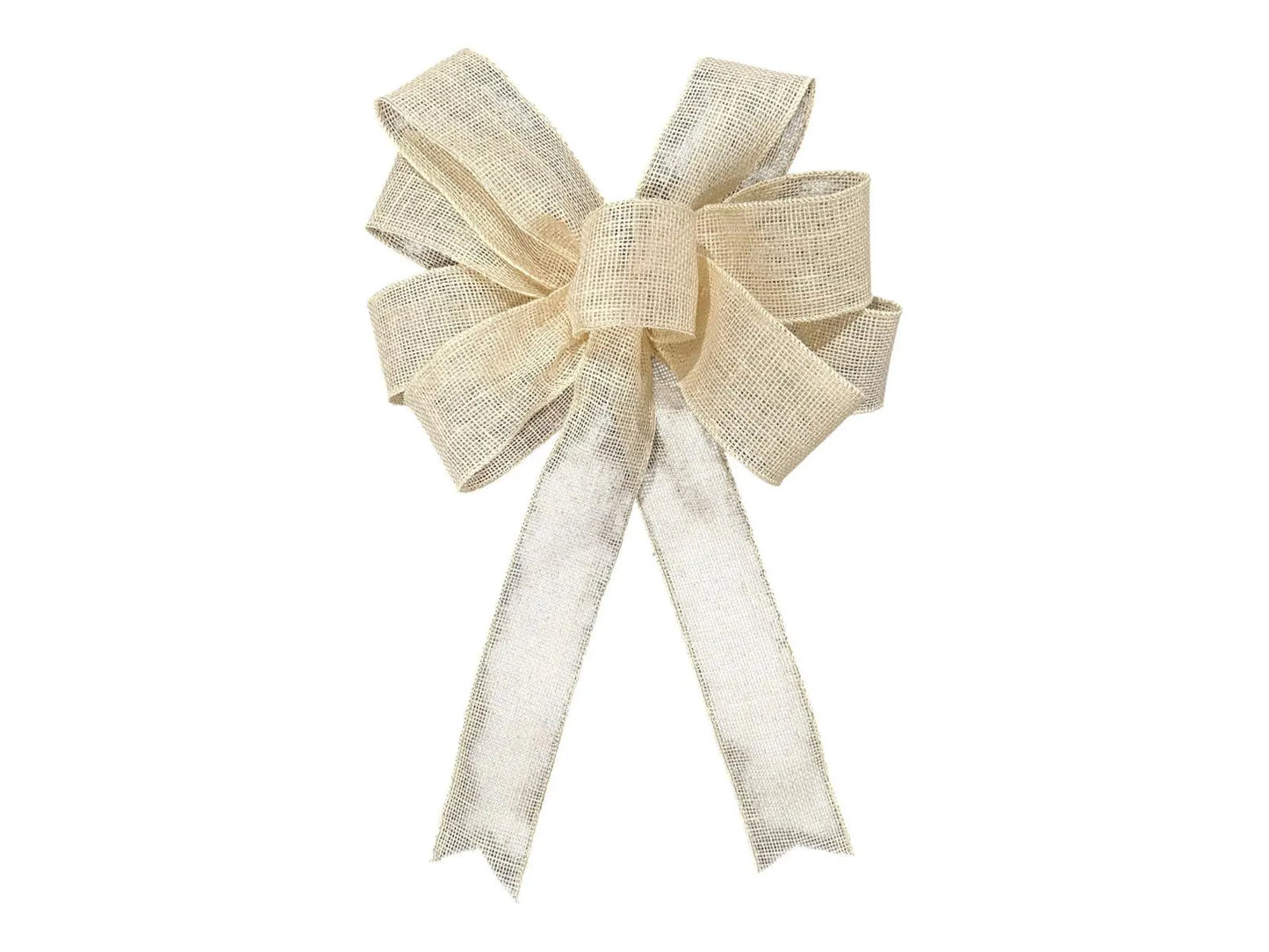 Large Off-White Burlap Bow- 12"x16"- 9 Loop, Farmhouse / Coastal/ Wedding Natural Burlap Bow