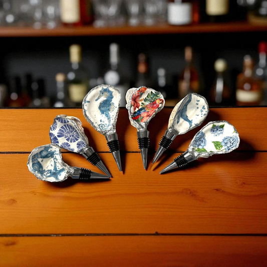 Oyster Bottle Stoppers- Silver Gilded or Natural Edge