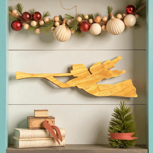 ✨ Wooden Christmas Angel – 30” x 12” Hanging Holiday Wall Décor | Handcrafted Wood Angel with Protective Finish 🎄