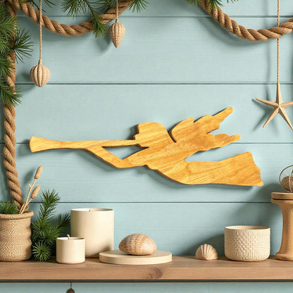 ✨ Wooden Christmas Angel – 30” x 12” Hanging Holiday Wall Décor | Handcrafted Wood Angel with Protective Finish 🎄