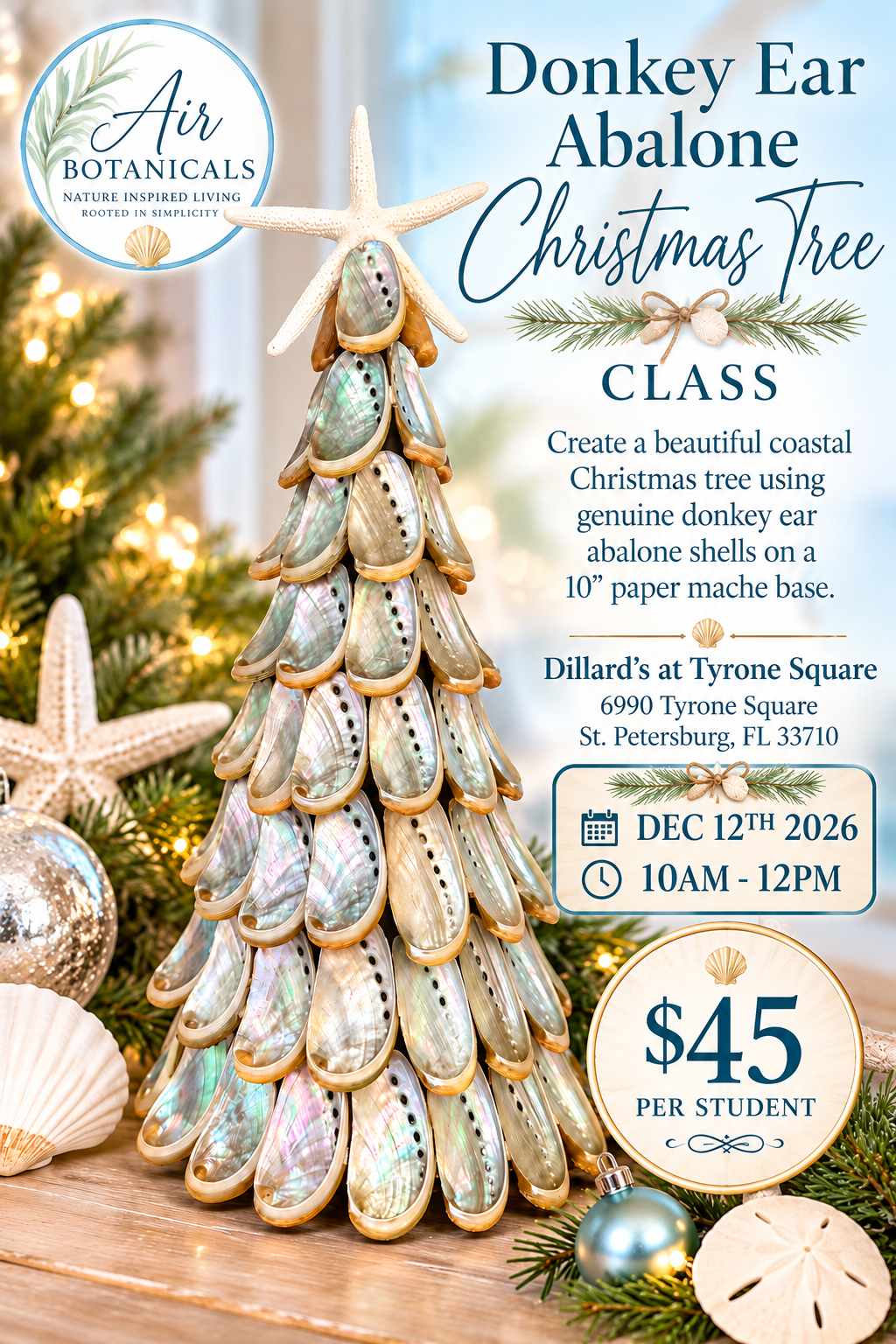 Dillard's Abalone Christmas Tree Workshop – December 12, 2026
