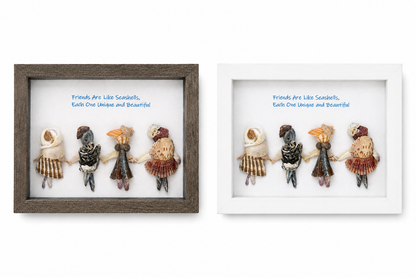 Custom Friend Group Shell Art, Personalized Best Friend Gift, Add Names & Number of Friends, Coastal Seashell Wall Decor, Friendship Keepsake