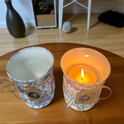 Glass Decoupage Candle Holder - Tall