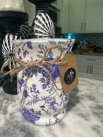 Glass Decoupage Candle Holder - Tall
