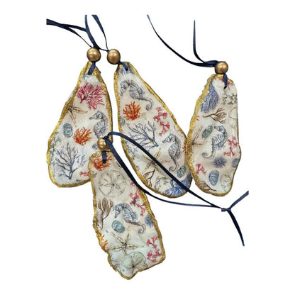 Cardinal Oyster Shell Ornament – Gold-Gilded Memorial Décor – Christmas Ornament Gift Boxed with Tag – Coastal Holiday Keepsake- GIFT