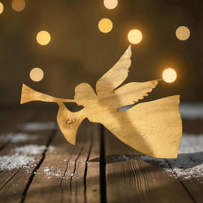 ✨ Wooden Christmas Angel – 34” x 22” Hanging Holiday Wall Décor | Handcrafted Wood Angel with Protective Finish 🎄