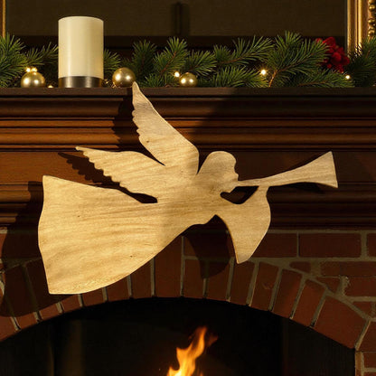 ✨ Wooden Christmas Angel – 34” x 22” Hanging Holiday Wall Décor | Handcrafted Wood Angel with Protective Finish 🎄