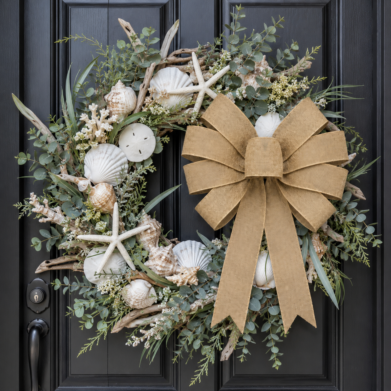 Set of 6 Wired Burlap Bows for Wreaths, Front Porch & Wedding Decor – Handmade Farmhouse Rustic Bow Set, 10” Wide with Long Tails & Easy Wire Attachment for Columns, Lanterns, Church Pews & Holiday Decorating