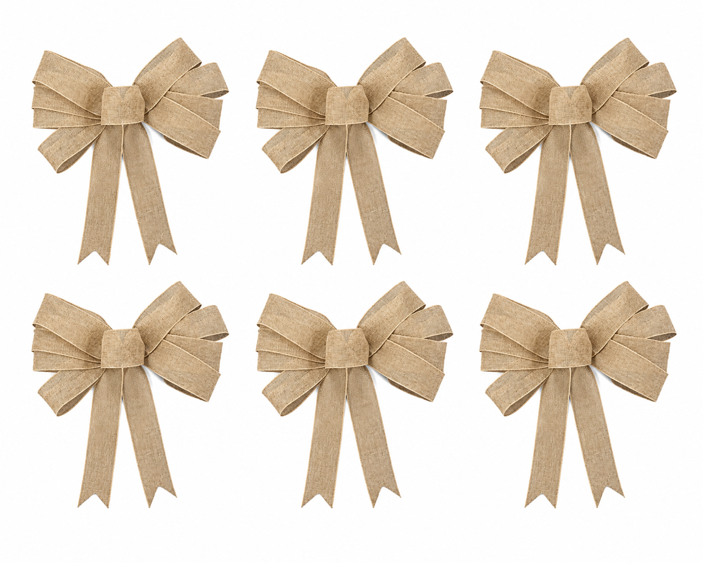 Handmade Wired Burlap Bow for Wreaths & Farmhouse Decor – 15” Wide Rustic Bow with 8 Loops, 1.5” Burlap Ribbon & Two 10” Tails – Front Door, Wedding Pew, Lantern & Porch Decoration
