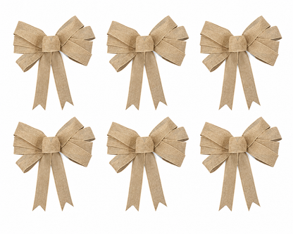Handmade Wired Burlap Bow for Wreaths & Farmhouse Decor – 15” Wide Rustic Bow with 8 Loops, 1.5” Burlap Ribbon & Two 10” Tails – Front Door, Wedding Pew, Lantern & Porch Decoration