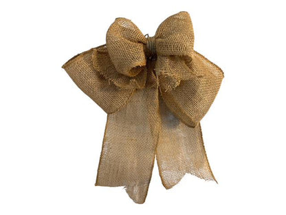 18" Natural Ruffled Burlap Wreath- With Optional Burlap Bow- 18" Wire Wreath- Every Day Wreath