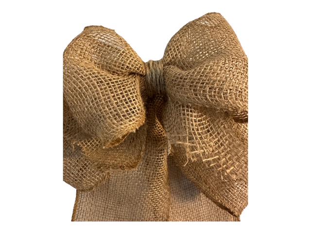 18" Natural Ruffled Burlap Wreath- With Optional Burlap Bow- 18" Wire Wreath- Every Day Wreath