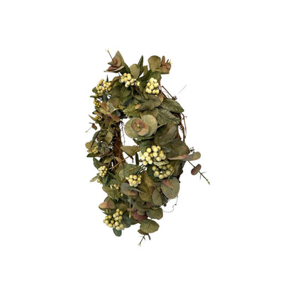 18" Eucalyptus & Berries Grapevine Wreath- All Seasons- Add a Bow for Holidays