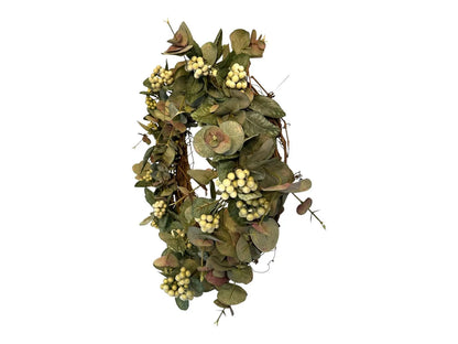 18" Eucalyptus & Berries Grapevine Wreath- All Seasons- Add a Bow for Holidays
