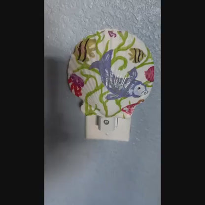 Scallop Nightlight- Sea Life- Auto Sensor LED On/Off- Nursery Nightlight