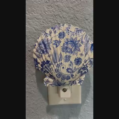 Nightlight Coastal Scallop Shell Decoupage Shell Art Light- Beach Theme Home Decor for Ocean Lovers - Unique Handmade Gift Item-Automatic on