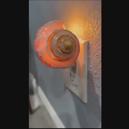 Coastal Conch Shell Night Light | Handmade Seashell Plug-In Lamp | Nautical Bathroom or Hallway Decor | Unique Beach House Accent Light