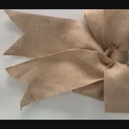 Large Burlap Natural 15" Bow, Farmhouse Bow, Coastal Bow, Easy Wire Attachment